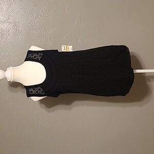 Style & Co. Women's Black sleeveless floral lace small blouse NWT